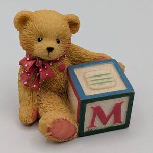 Cherished Teddies Bear with ABC "M" Block (158488M) 1995